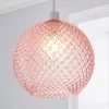 Dunelm Elodie Faceted Glass Easy Fit Pendant Blush Lustre -DUNEL House Shop 30713819