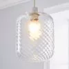 Dunelm Elodie Ribbed Glass Easy Fit Pendant Clear Lustre -DUNEL House Shop 30713821