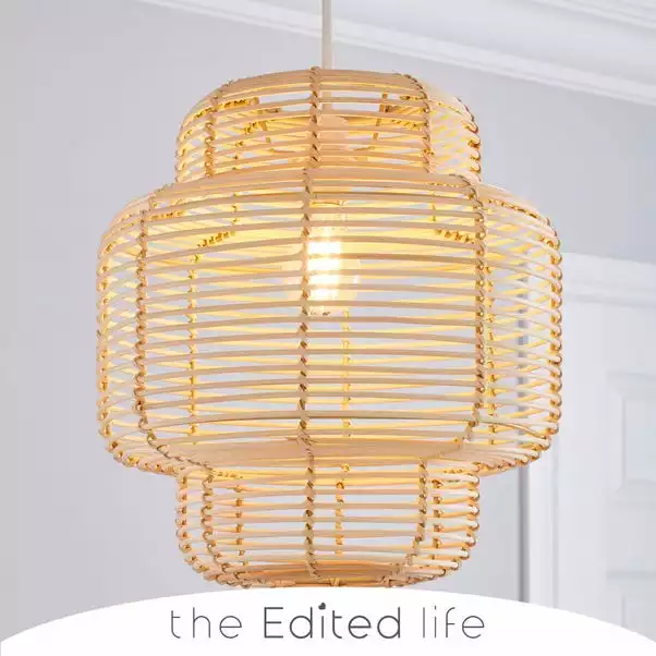 The Edited Life Wicker Tiered Easy Fit Pendant Natural 3 The Edited Life Wicker Tiered Easy Fit Pendant Natural