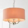 Dunelm Preston Nickel Blush Pink 3 Light Pendant Fitting -DUNEL House Shop 30730500