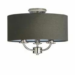 Dunelm Preston Nickel Charcoal Flush Ceiling Fitting -DUNEL House Shop 30730505 alt05