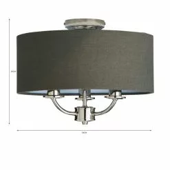 Dunelm Preston Nickel Charcoal Flush Ceiling Fitting -DUNEL House Shop 30730505 alt07