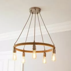 Dunelm Shelley Rope 5 Light Ceiling Fitting