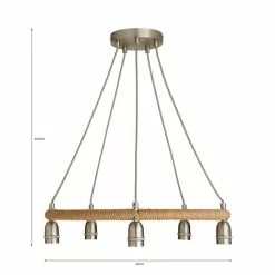 Dunelm Shelley Rope 5 Light Ceiling Fitting -DUNEL House Shop 30730532 alt07