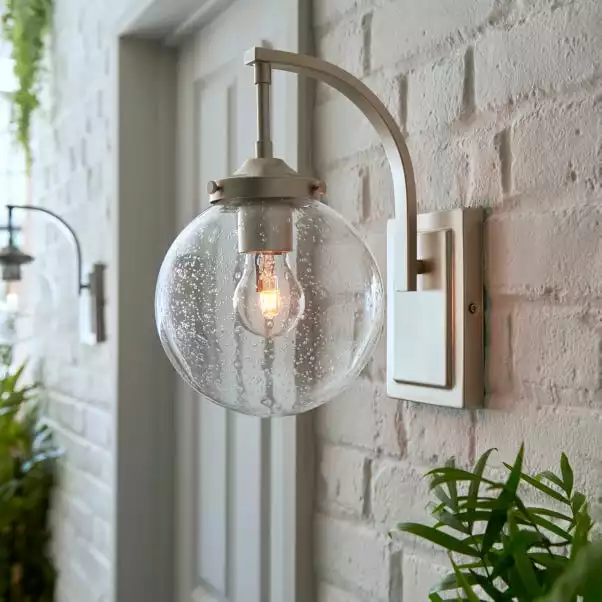 Dunelm Twain Outdoor 17cm Globe Glass Wall Light 3 Dunelm Twain Outdoor 17cm Globe Glass Wall Light