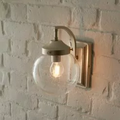 Dunelm Twain Outdoor 14cm Globe Glass Wall Light