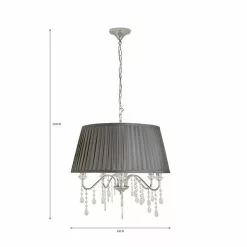 Dorma Genevieve 5 Light Grey Ceiling Fitting -DUNEL House Shop 30730569 alt07
