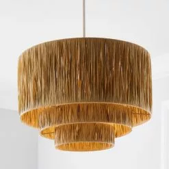 Dunelm Ruolan Raffia 3 Tier Pendant Shade Shade