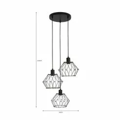 Dunelm Frances 3 Light Gunmetal Cluster Ceiling Fitting -DUNEL House Shop 30731122 alt07