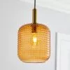 Dunelm Amber Retro 1 Light Pendant Ceiling Fitting