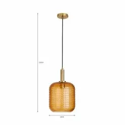 Dunelm Amber Retro 1 Light Pendant Ceiling Fitting -DUNEL House Shop 30731216 alt07