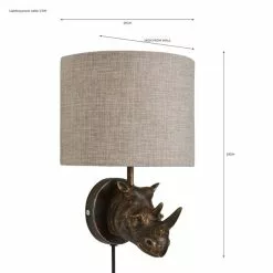 Dunelm Rob The Rhino Easy Fit Plug In Wall Light -DUNEL House Shop 30731231 alt07