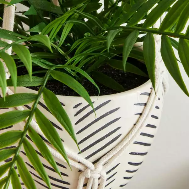 Dunelm Hanging Ceramic Pot With Macrame 4 Dunelm Hanging Ceramic Pot With Macrame - Image 2