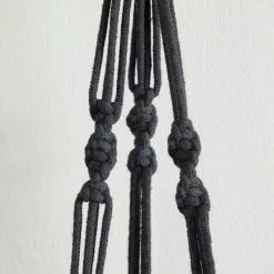 Dunelm Black Hanging Ceramic Pot With Macrame -DUNEL House Shop 30732442 alt04