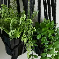 Dunelm Hanging Macrame Black Double Planter -DUNEL House Shop 30732443 alt01