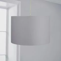 Dunelm Luna Drum Lamp Shade 20cm Dove Grey -DUNEL House Shop 30734628 alt01