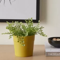 Dunelm Ceramic Plant Pot Yellow Small