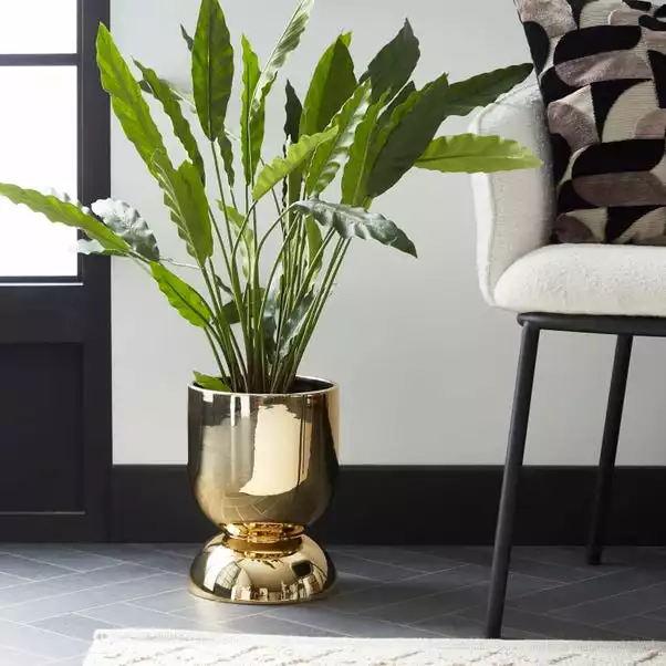 Dunelm Ceramic Curves Planter Gold 30cm 3 Dunelm Ceramic Curves Planter Gold 30cm