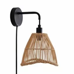 Elements Jaula Rattan Easy Fit Plug In Wall Light -DUNEL House Shop 30752930 alt05