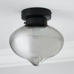 Dunelm Voyager 1 Light Smoked Flush Ceiling Fitting -DUNEL House Shop 30752951 alt01