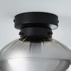Dunelm Voyager 1 Light Smoked Flush Ceiling Fitting -DUNEL House Shop 30752951 alt03