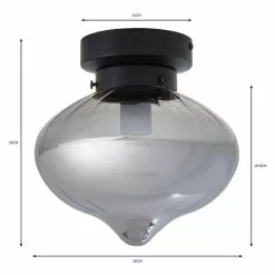 Dunelm Voyager 1 Light Smoked Flush Ceiling Fitting -DUNEL House Shop 30752951 alt07