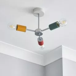 Dunelm Vevo 3 Light Semi Flush Ceiling Fitting -DUNEL House Shop 30752954 alt01