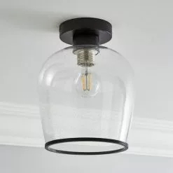 Dunelm Lenny 1 Light Black Flush Ceiling Fitting -DUNEL House Shop 30753380 alt01