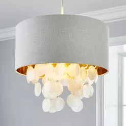 Dunelm Gemini Capiz Easy Fit Pendant