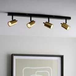Dunelm Carter 4 Light Gold Spotlight Bar