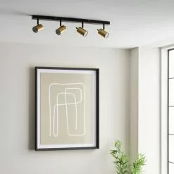 Dunelm Carter 4 Light Gold Spotlight Bar -DUNEL House Shop 30754822 alt03