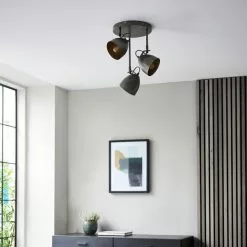 Dunelm Rolton 3 Light Gunmetal Spotlight -DUNEL House Shop 30754830 alt03