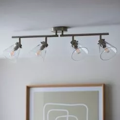 Dunelm Delavin 4 Light Satin Nickel Spotlight Bar -DUNEL House Shop 30754843 alt01