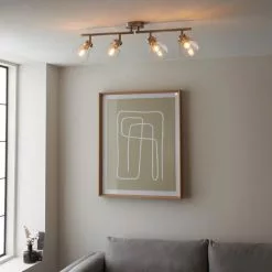 Dunelm Delavin 4 Light Satin Nickel Spotlight Bar -DUNEL House Shop 30754843 alt02