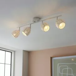Dunelm Fearne 4 Light White Spotlight Bar