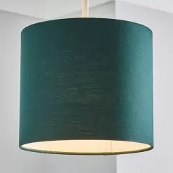 Dunelm Ava Bottle Green Drum Shade 20cm