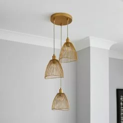 Elements Jaula Gold 3 Light Cluster Ceiling Fitting -DUNEL House Shop 30755628 alt01