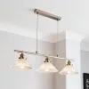 Dunelm Logan Glass 3 Light Nickel Diner Ceiling Fitting -DUNEL House Shop 30755757