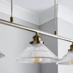 Dunelm Logan Glass 3 Light Nickel Diner Ceiling Fitting -DUNEL House Shop 30755757 alt02