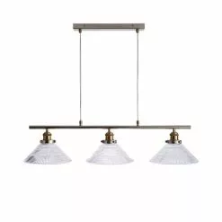 Dunelm Logan Glass 3 Light Nickel Diner Ceiling Fitting -DUNEL House Shop 30755757 alt05