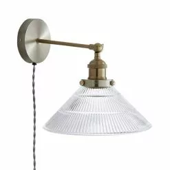 Dunelm Logan Glass Plug In Easy Fit Wall Light -DUNEL House Shop 30755761 alt05