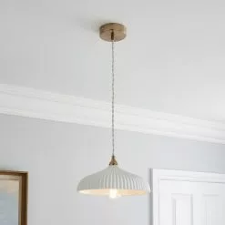 Dorma Ribbed Porcelain 1 Light Ceiling Fitting