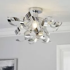 Dunelm Iris Semi Flush Ceiling Fitting