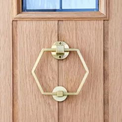 Dunelm Hexagon Brushed Gold Door Knocker 6 Dunelm Hexagon Brushed Gold Door Knocker -DUNEL House Shop 30756554 alt01