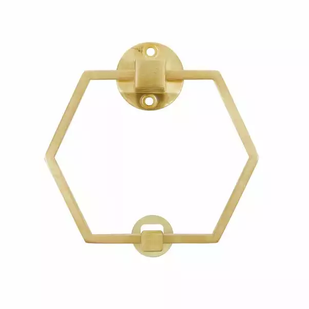 Dunelm Hexagon Brushed Gold Door Knocker 5 Dunelm Hexagon Brushed Gold Door Knocker - Image 3