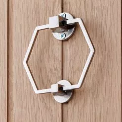 Dunelm Hexagon Brushed Chrome Door Knocker -DUNEL House Shop 30756555 alt01