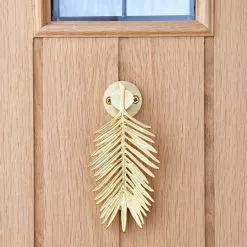 Dunelm Palm Leaf Brushed Gold Door Knocker