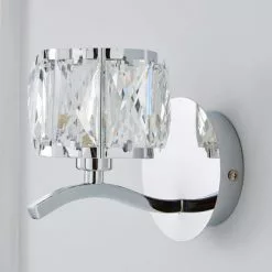 Dunelm Kleio Glass Chrome Wall Light Twin Pack -DUNEL House Shop 30762443 alt02