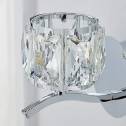 Dunelm Kleio Glass Chrome Wall Light Twin Pack -DUNEL House Shop 30762443 alt03