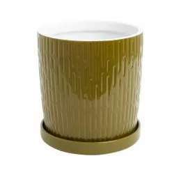 Elements Sculpted Green Footed Planter -DUNEL House Shop 30765387 alt03